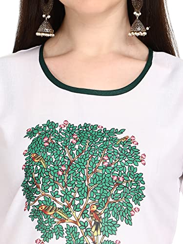 Image of Leriya Fashion Women's Slub Cotton Printed A-Line Kurti