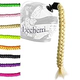 Lecherri Long Braids Ponytail Extension with Suction Cup for Helmet 1PC Helmet Accessories Helmet Braids Hair Decoration Helmet Pigtails for Motorcycle Bicycle Ski Helmet 22inch(Helmet Not Included)