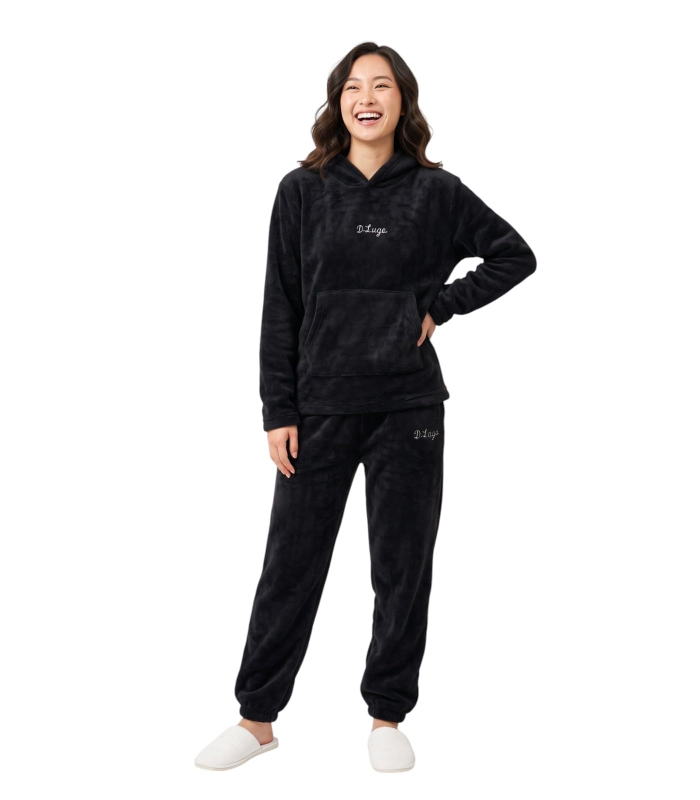 lugo Winter Nightsuit for Women | Winter Warm Soft Fleece Hoodie & Pyjama Set | Full Sleeve Cozy Loungewear | Plush Sleepwear for Women-picture-29