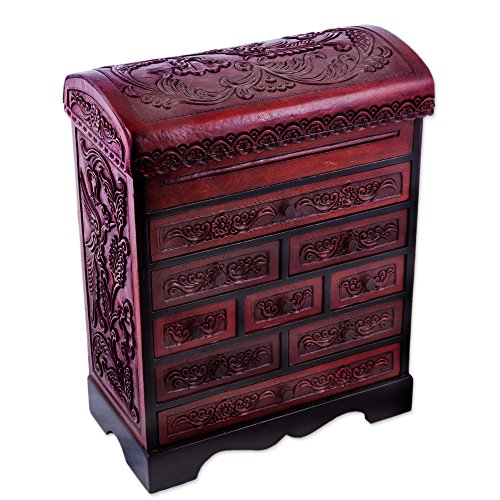 Novica Hummingbirds Wood And Leather Jewelry Box #TOP4