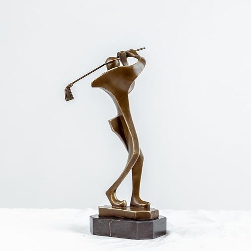 Estatua de golfista de 12.4 pulgadas Escultura de bronce Hombre de golf Estatua de bronce Estatua moderna masculina Golfista Escultura Deporte Arte