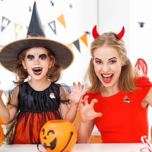Image of SANNIX 60Pcs Halloween Pins, Halloween Enamel Lapel Pins Assorted Pumpkin Ghost Bat Spider Skeleton Brooch Pins for Clothes Bags Hats Accessories, 30 Styles