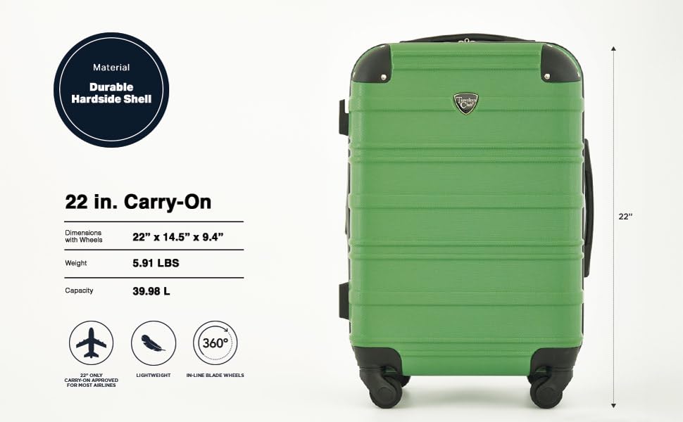 Image of Travelers Club Phoenix Luggage, Willow Bough, 22-Inch Carry-On