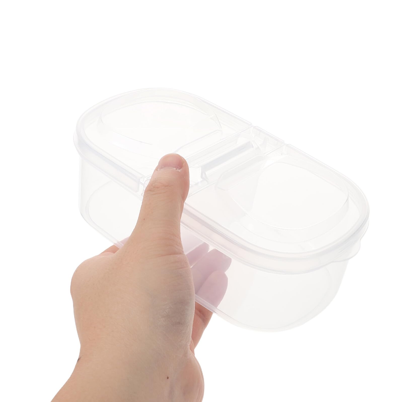 COLLBATH 12 Stück Teiliges Doppelte Frischhaltedosen mit Deckel Wiederverwendbare Snackboxen mit Zwei Fächern Transparente Aufbewahrungsbehälter für Schule Büro und Reisen Lebensmittelecht