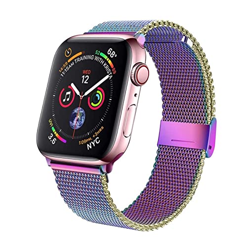 Correa para iWatch 7 SE 6 5 4 3 pulsera milanesa de acero inoxidable 38mm 40mm 42mm 44mm