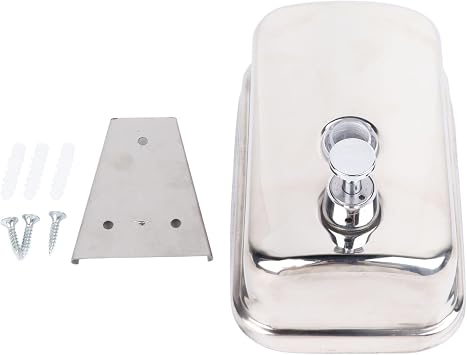 HERCHR Soap Dispenser Wall Mount, 500ml Stainless Steel Wall Mounted Soap Dispenser Large Capacity Liquid Soap Dispenser for Bathroom