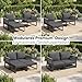 STEELSØN Tyranis Gartenmöbel Set Outdoor 4-TLG inkl. Tisch mit Ablage & Hocker – multifunktionales Balkonmöbel Set mit 6 Kissen – Sitzgarnitur Sessel für 4 Personen – dick gepolstert – Metall schwarz
