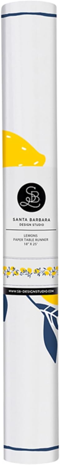 Santa Barbara Design Studio Disposable Paper Table-Runner Dinner Party Table Cover Roll, 25' x 18", Lemon