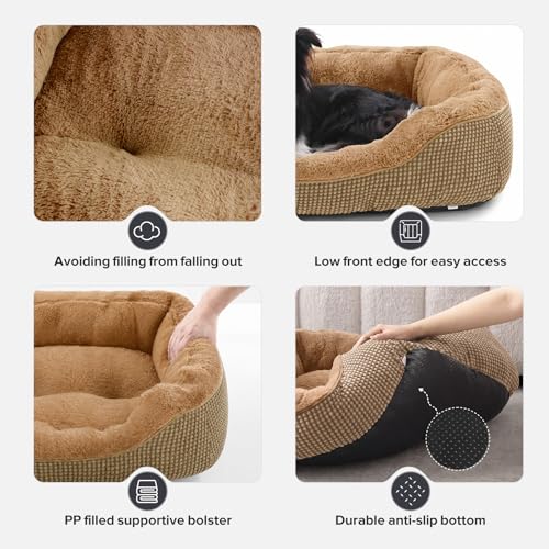 Image of INVENHO Dog Bed Medium Size, Orthopedic Warming Soft Calming Sleeping Durable with Anti-Slip Bottom