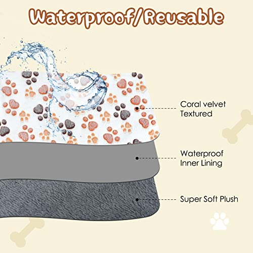 Yuepet Waterproof Dog Blankets, 2 Pack Washable Dog Blankets For Bed Couch Sofa Protector Fleece Flannel Puppy Blanket Soft Plush Reversible Throw Blanket For Small Medium Large Dogs Puppy Cats #TOP4