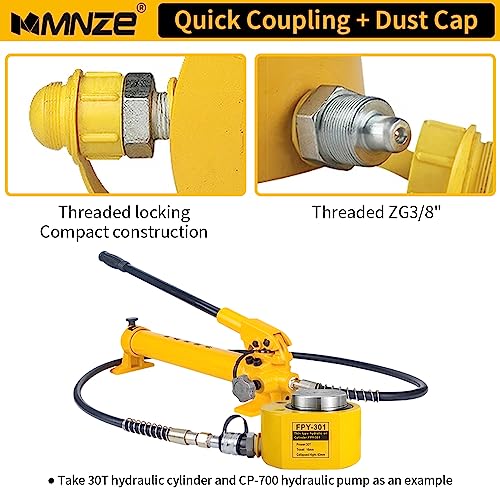 Image of 30T 14mm /0.55 inch Stroke Hydraulic Cylinder Jack Sets Mini Hydraulic Ram Jack Porta Power Kits Retract Automatically Split Hydraulic Single Acting Lifting Cylinders with CP-700 Hydraulic Hand Pump