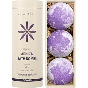 Arnica Bubble Bath Bombs Lavender Bergamot Essential Oils Luxurious Mega Foaming Bath Bombs for Dry Skin Nourishment Moisturizing Blissful Bath Gift