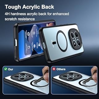 Rojeuinn Cover per protettiva Xiaomi Redmi Note 15 4G/5G, custodia protettiva rigida in PC con funzione di aspirazione magnetica,tocco confortevole,anti-caduta,antiurto,anti-impronta -Trasparente