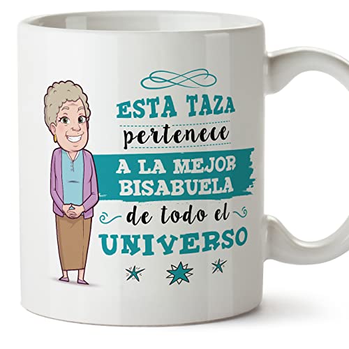MUGFFINS Tazas para BISABUELA - En Español - Mejor Familia del Universo - 11 oz / 330 ml - Regalo original y divertido