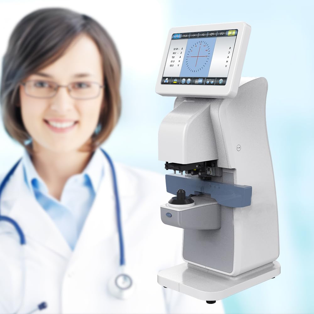 Auto Lensmeter Optometry with Aluminum Case Full Function Lensmeter Focimeter Lens Meter with 7 Inch HD Touch Screen AL-800A