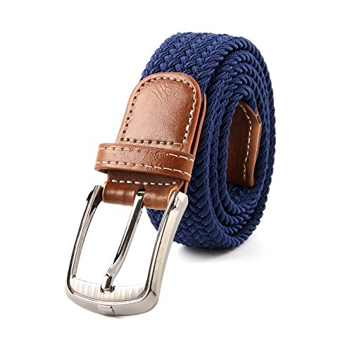 AllRight Ceintures pour Hommes Elastique avec Boucle Couverte pour Jeans Bleu marine