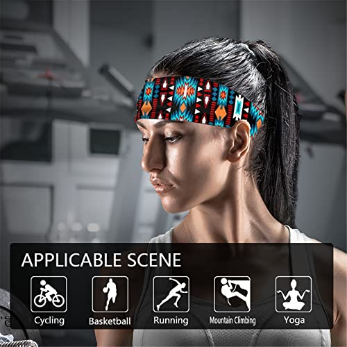 Forchrinse FOR-HYA2162P9-1 Native American African Aztec Navajo Print Unisex Sport Bands For Men Women Breathable Headband Hair Bands thumb #4