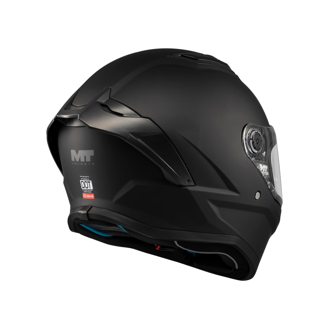 MT Helmets Stinger 2 – Casco Moto Integral Deportivo con Pantalla Antivaho Compatible con Pinlock, Visor Solar Full Vision, Interior Lavable y Calota HIRP | Homologado ECE 22.06 & DOT