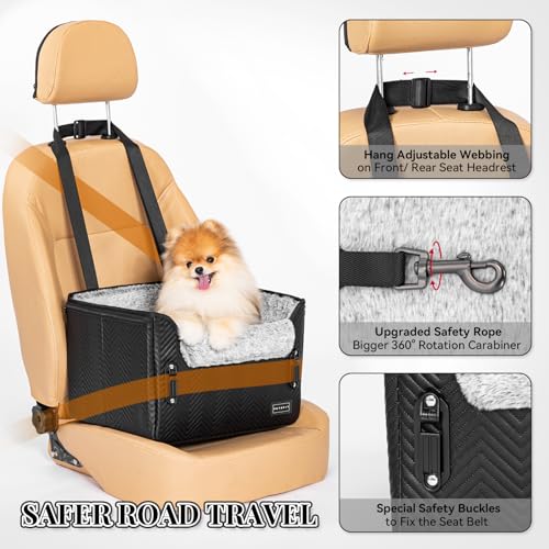 Petsfit DVCC041044LA Dog Car Seat, Waterproof Pu Leather Dog Carseat With Patent Safe Buckles, Clip-On Leash, Pet Travel Carrier Bed thumb #2