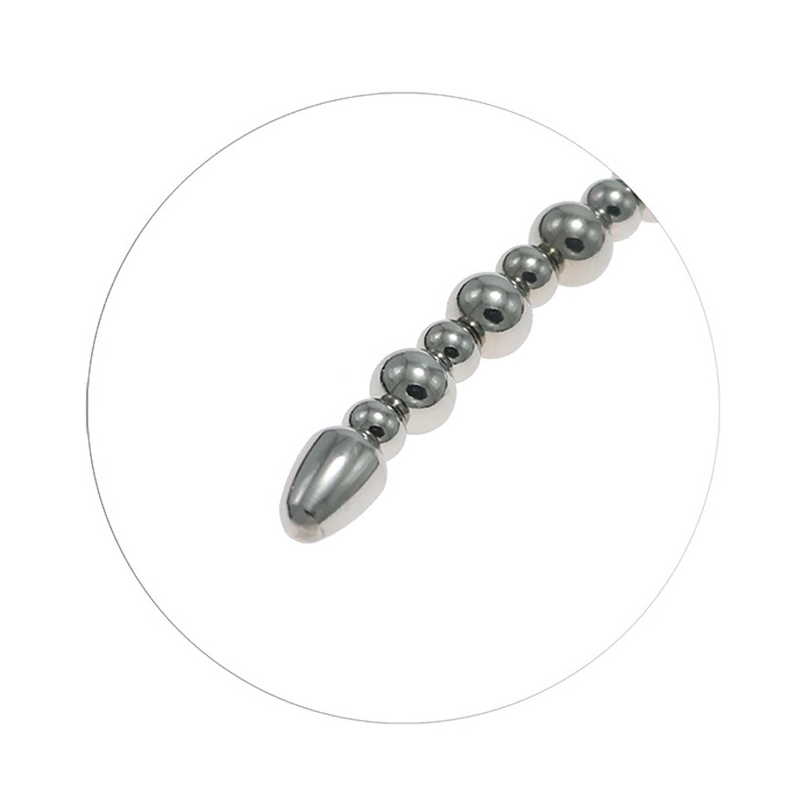 Asta da allenamento in acciaio inox con sfere lisce e anello per impugnatura, barella speciale per facilitare la minzione, set fitness maschile -D51IT (B:6+8mm)