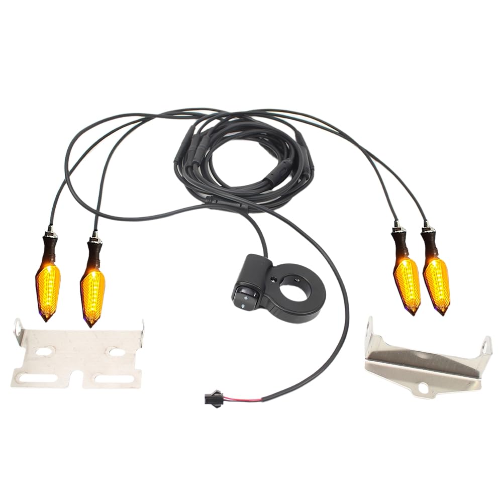 Blinker für Elektrofahrräder, E-Bikes, 36 V, 48 V, 52 V, 72 V, Wasserdichtes Kabel, LED, Blinkend, V04-36-72 V
