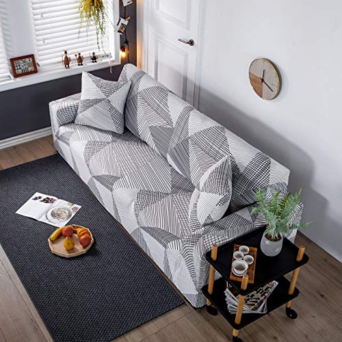 ARNTY Fundas Sofa Elasticas 1/2/3/4 Plazas,Cubre Decorativo Ajustables Protector para el Chaise Longue (Líneas Rayas, Funda Sofa 2 Plaza:141-180cm) - imagen 3