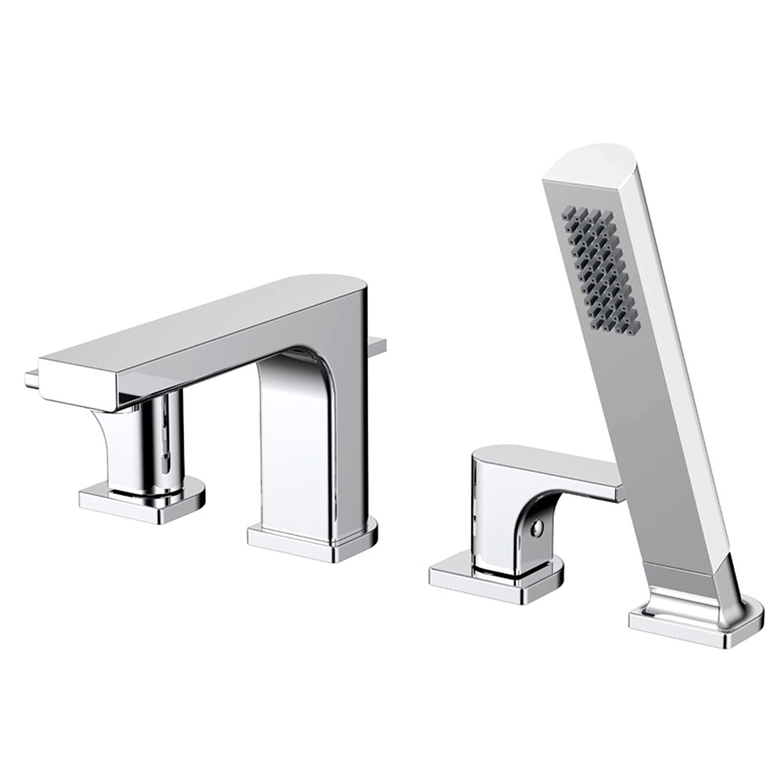 Sxithgkdw B Faucet, Athtu Faucet, All Copper Hot And Cold Water Mixer Tap, 4-Hole 3-Hole Split Asin Faucet, Athroom Athtu Side Faucet With Pull-Out Shower, Electroplating, (Color : )(B), Kd-301897