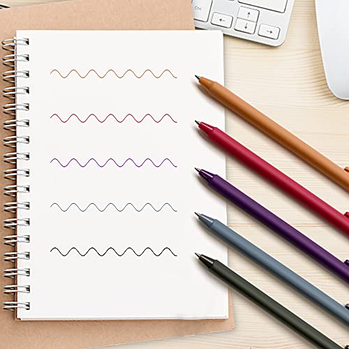 Retractable Colored Gel Pens Quick Dry Ink Pens, Fine Point 0.5Mm, 5 Assorted Colors Premium Vintage Pens For Journaling Drawing Coloring Doodling And Notetaking, School Office Home (Blue) #TOP1