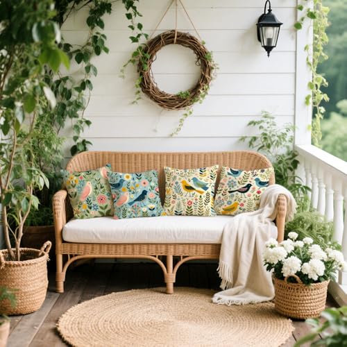 Cirzone Outdoor Kissen 45x45 4er Set Dekokissen, Kissenbezüge Sofakissen für Deko Wohnzimmer, Garten, Balkon