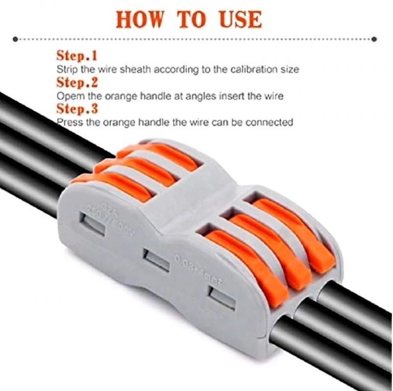 Image of ROBOWAY 6Pcs PCT-223-3 Lever Wire Connector, 3 In 3 Out Port Quick Connection Terminal Block for Electrical Wires, Compact Splicing Connector with ABS Copper, Reusable Easy Wiring Terminal (Pack of 6)