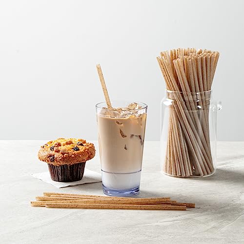 Image of Restaurantware-Basic Nature Disposable Straws,Sustainable Straws - Sturdy, Won't Alter Flavors, Brown PLA /Coffee Ground Straw, For Hot And Cold Drinks