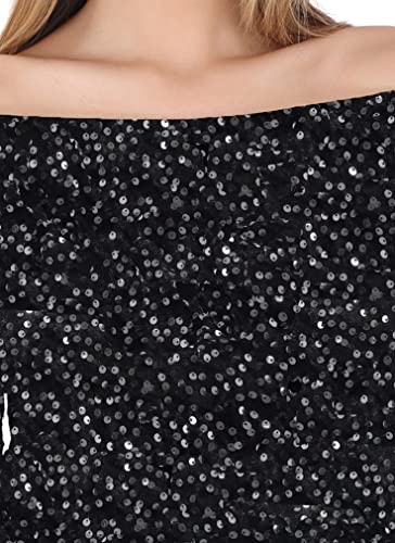 Image of MISVERSE Off Shoulder Sequin Dress