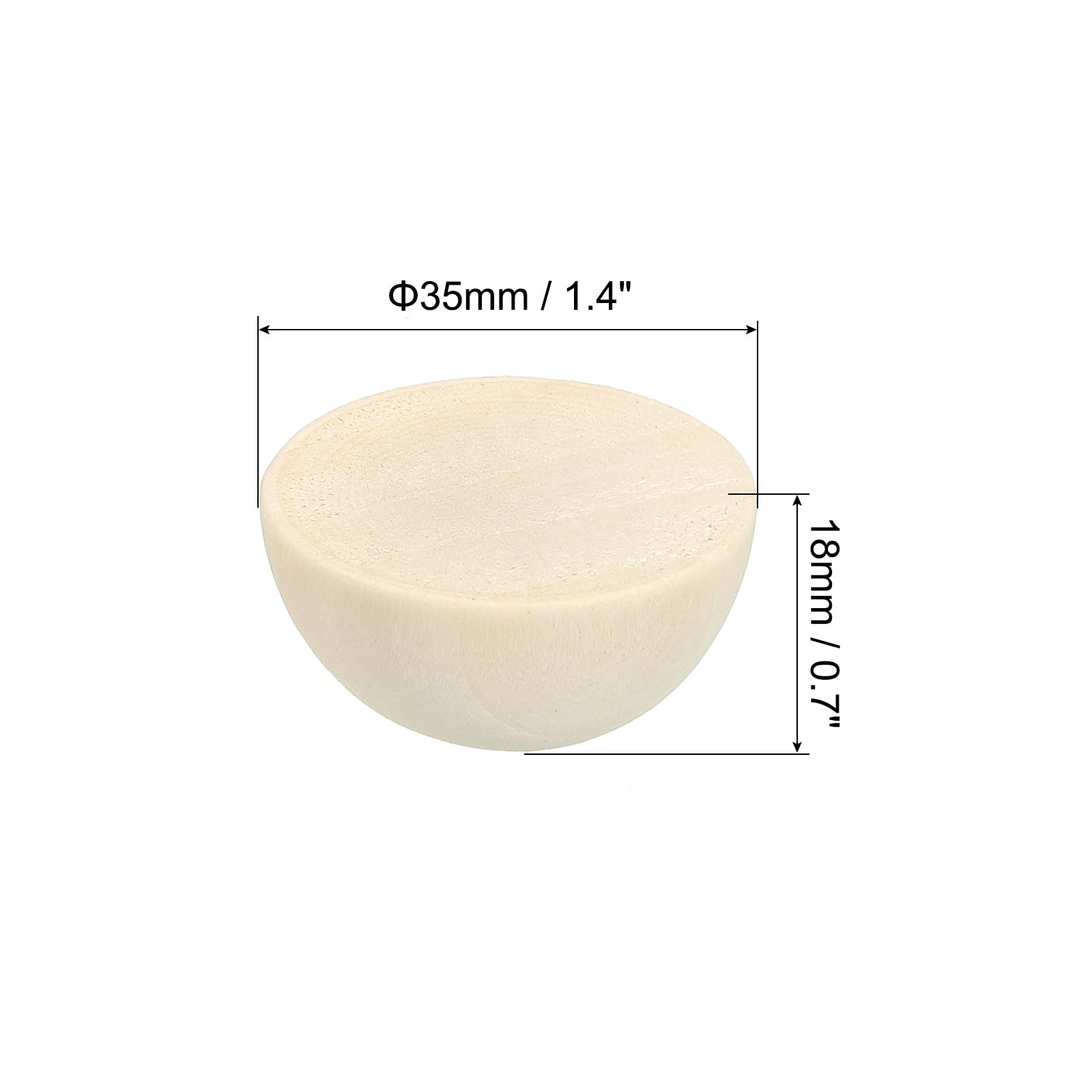 PATIKIL 35mm Half Wood Beads, 50 Pack Unfinished Natural Wooden Beads Round Split Wood Balls for Craft Art Ornaments Painting - Image 2
