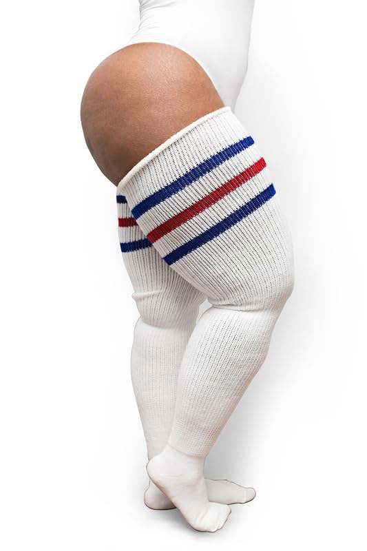 Image of Thunda Thighs Plus Size Thigh High Socks, Over the Knee High Boot Stockings Leg Warmers, Extra Long & Thick Socks