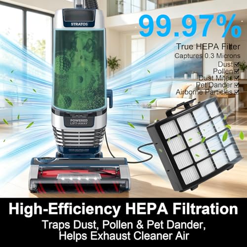 Image of AZ3002 Filter Replacement for Shark Stratos AZ3002 AZ3000 Powered Lift-Away Upright Corded Vacuum, Include 1 Soft Roller Brush, 2 HEPA Filters, 4 Foam & Felt Kit, 4 Odor Neutralizer Cartridge