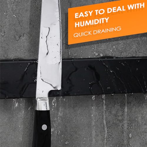 Fousenuk 40cm Porta Coltelli Cucina, Inox Barra Magnetica per Coltelli Magnetico Cucina Nero, Chef Portacoltelli, Striscia Magnetica Adesiva, Striscia Magnetico che può Essere Installato Senza Forare - immagine 6