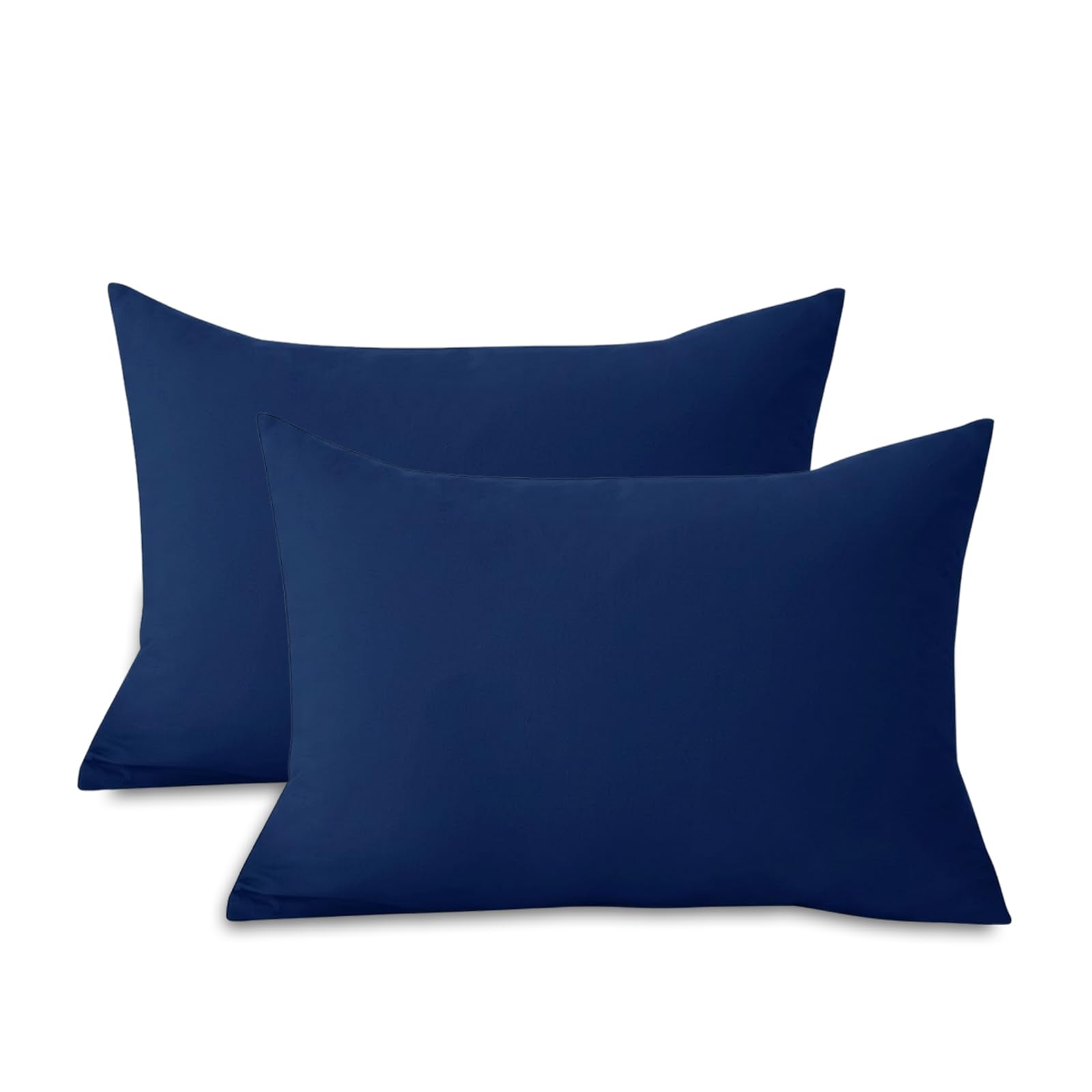 M&J Home Navy Microfibre Pillowcases, 2 Pack 50X75cm - Soft Brushed Microfibre Fabric - Easy Care Machine Washable - Shrinkage Fade Resistant - Standard Size
