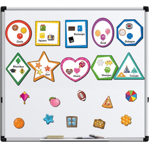 Image of Blosssound 10 Set Magnetic Shape Sorting for Toddler Matching Games Magnet Sorting Mats 30 Everyday Objects Magnets Pieces Learning Toys for Child Learning Shape Game Preschool Classroom(Colorful)