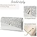 YYW 4 Pieces Women Evening Handbags Clutch Purses Shoulder Bag with Rhinestone Jewelry Set for Party Wedding (Silver)