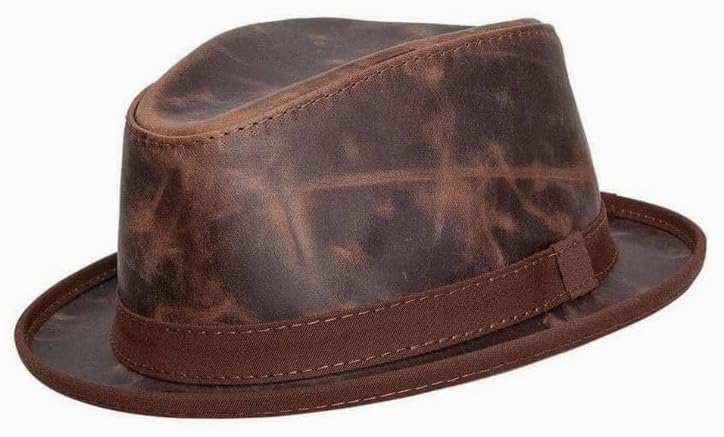 American Hat Makers Soho Leather Fedora for Men/Woman –Summer Hats for Men - Image 4