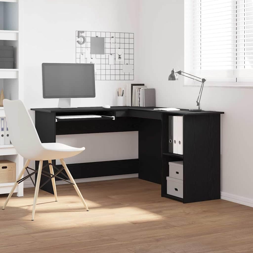 Eckschreibtisch Holzwerkstoff Eichen-Optik 120 x 140 x 75 cm, kompakter Schreibtisch mit modernem Design, stabile Arbeitsfläche für Laptop und Schreiben, einfache Montage,