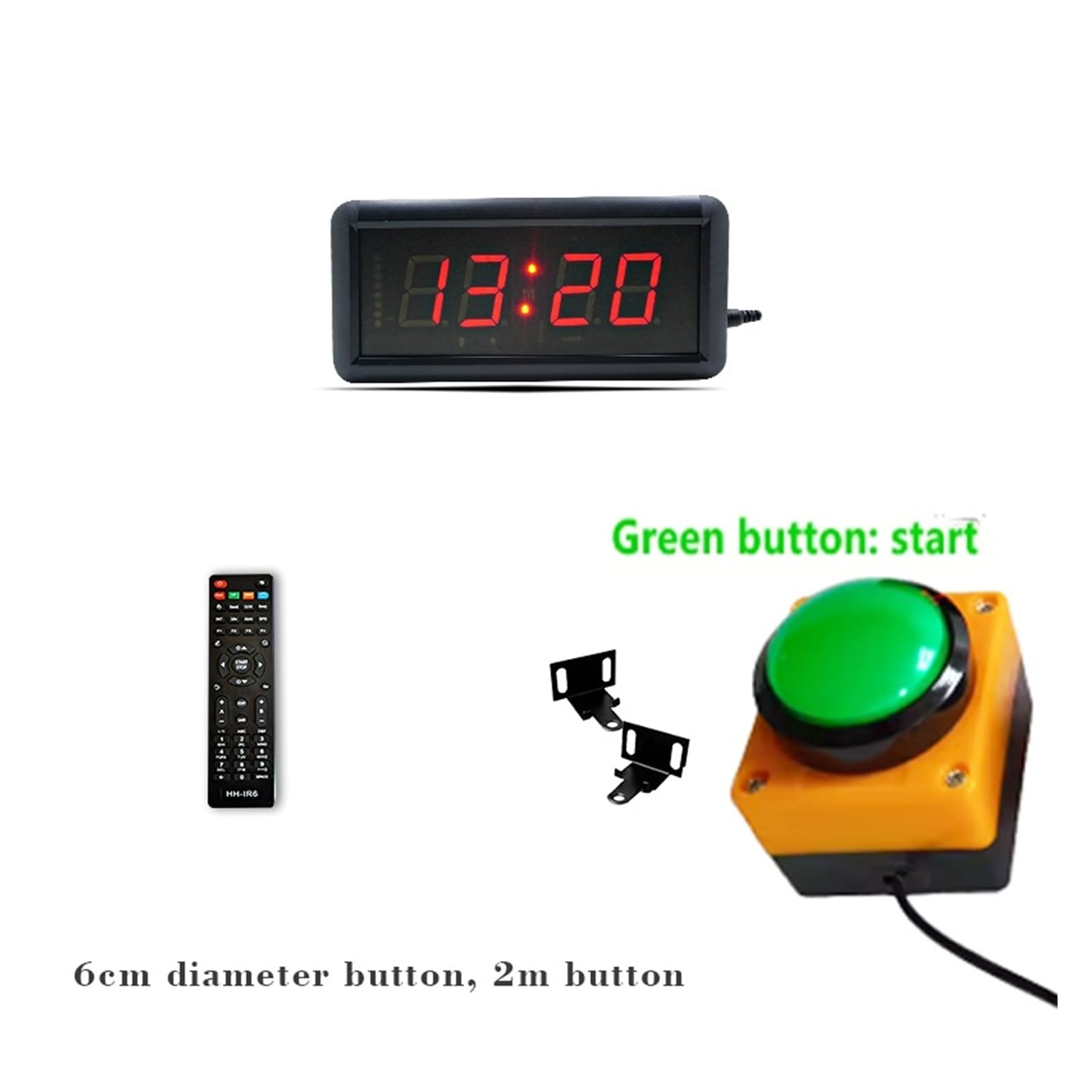 El botón del cronómetro con pantalla LED múltiple controla el temporizador, la cuenta regresiva del entrenamiento de competencia y el contador Pantalla brillante(1 Button)