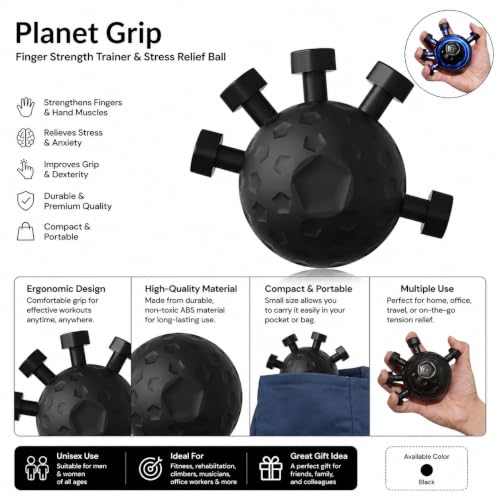 Image of Zephorus Hand Grip Strengthener,Ultimate Finger Exerciser Strength Trainer Exercise Ball Hand Strengthener Hand Balls Workout Equipment for Men & Women (Finger Exerciser)