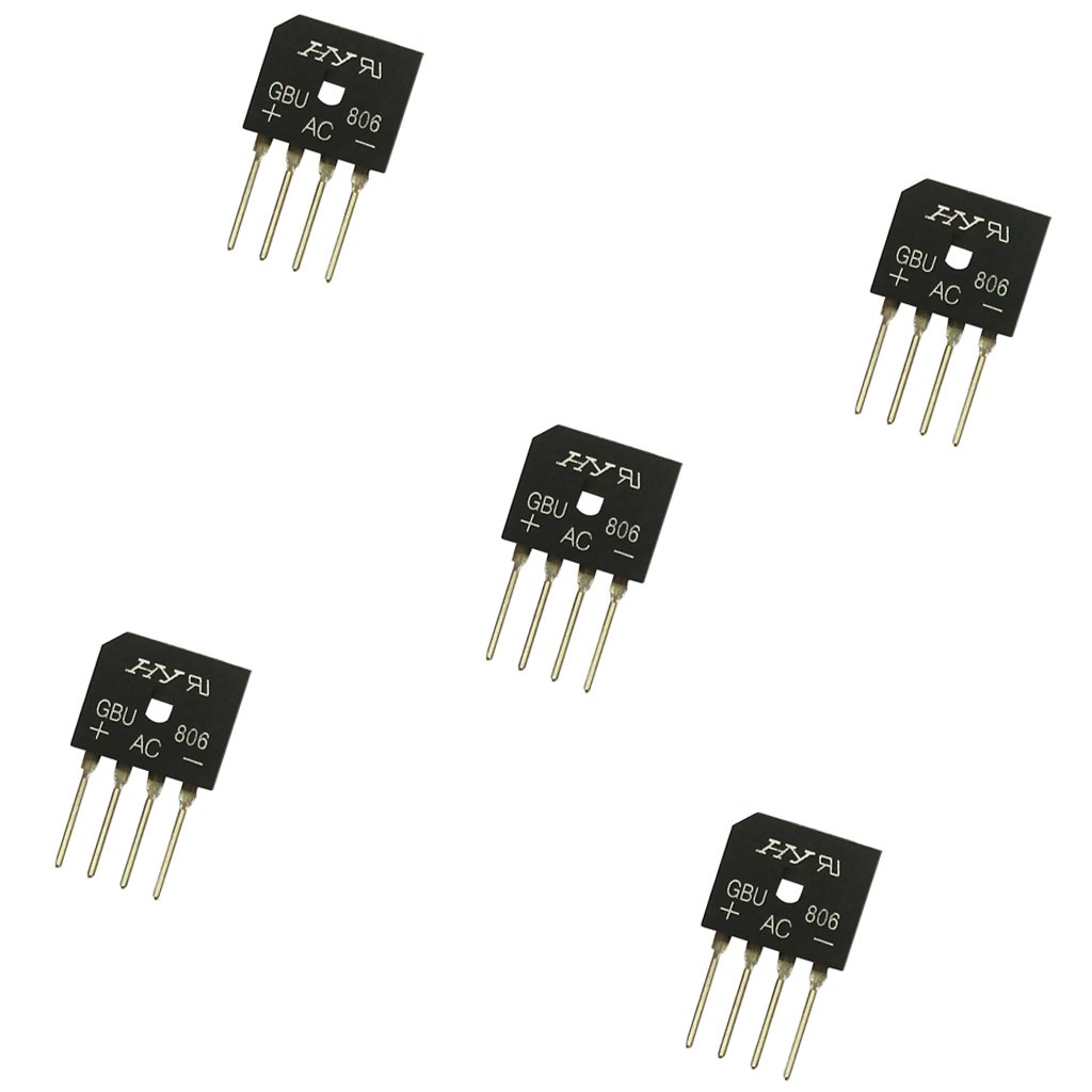 5X GBU606 Bridge Rectifier Flat Bridge 6A 600V High Frequency Medium Power