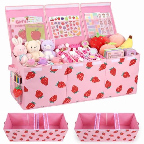 Image of Toy Box with Adjustable Divider Large Toy Chest Storage for Nursery Kidroom