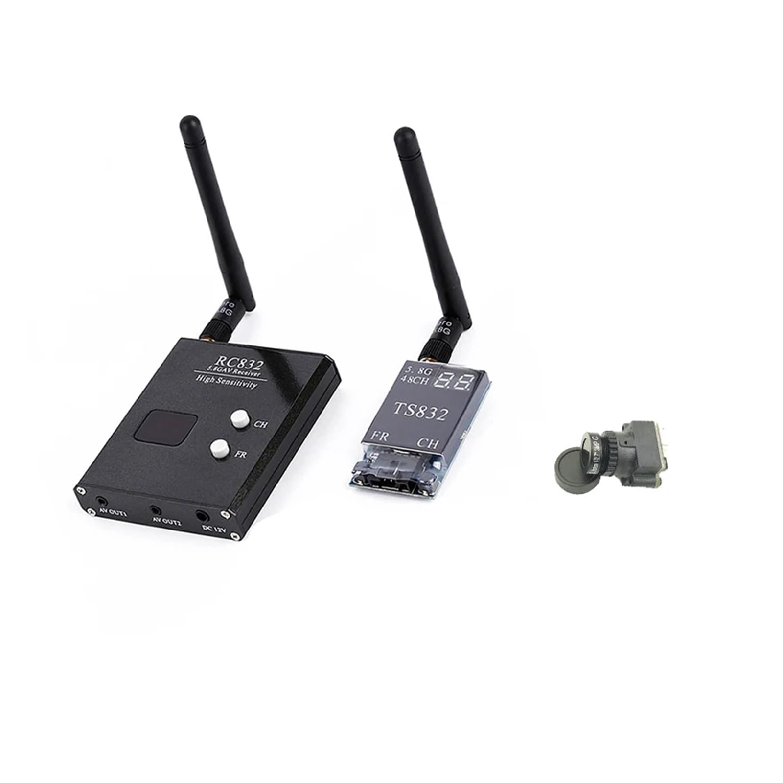 Récepteur Émetteur AV sans Fil TS832/RC832/RC832H 48 Canaux/40 Canaux 5,8 GHz 600 MW 5 Km for Avion Multicopter FPV RC Quadcopter(RC832H)