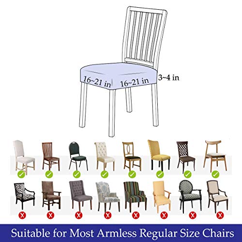 image for MILARAN Velvet Dining Chair Seat Slipcover, Soft Stretch Chair Cushion