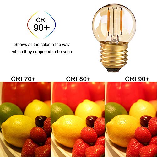 Century Light G40 LED filament Mini Globe gloeilamp 1 W laagspanning AC/DC 12-24 V ultra warm wit 2200 K Amber Glow 10 W… - Afbeelding 4