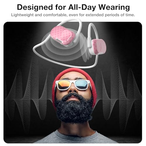 Image of Purity Air Open Ear Headphones - True Air Conduction Wireless Bluetooth Open Ear Earbuds with Dual Mic for iPhone /Android - Secured Long Wearing Comfort, Sports Sweat Resistant (BMDS158)