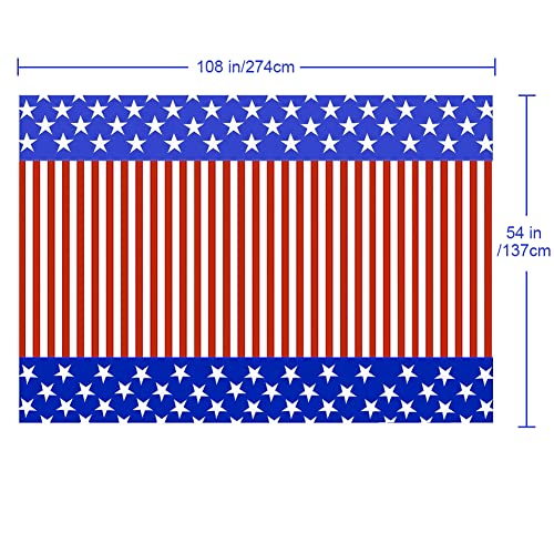 Image of 2 Pack Independence Day Plastic Tablecloths Fourth of July Party Plastic Table Covers Disposable Table Cloths BBQ Picnic Party Waterproof Tablecloth TableCovers 54 x 108 in